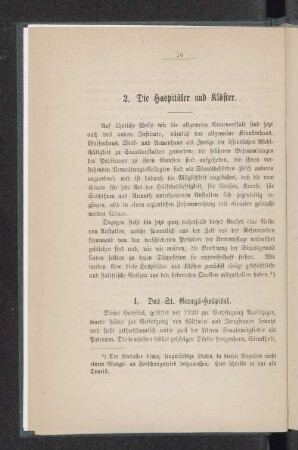 2. Die Hospitäler und Klöster.