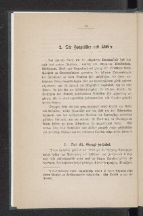 2. Die Hospitäler und Klöster.