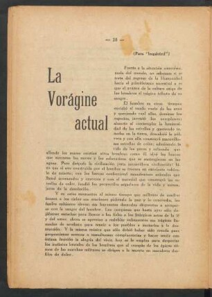 La Vorágine actual