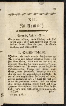 177-192, XII. In Armuth.