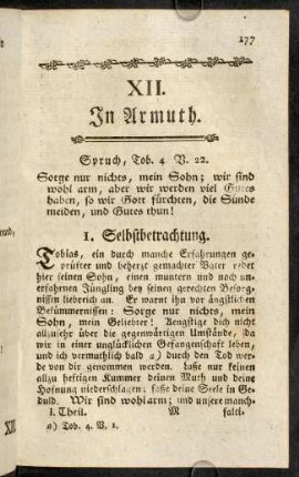177-192, XII. In Armuth.