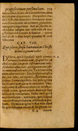 Cap. VIII. Quo pleno sensu humanitas Christi dicatur organum verbi?