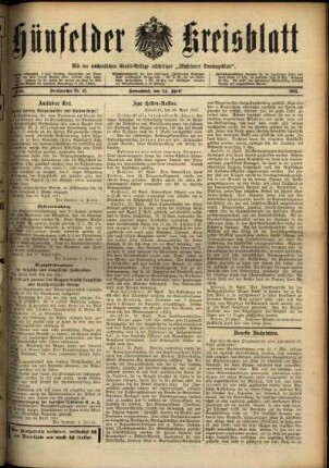 Ausgabe vom Samstag, den 24. April 1915.