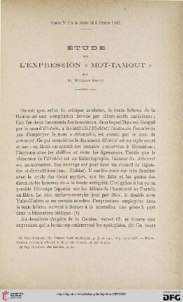 3.Ser. 3.1892: Étude sur l'expression "Mot-Tamout"