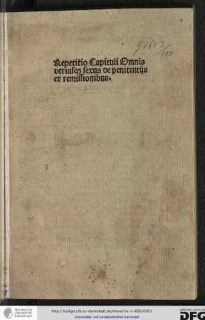 Repetitio capituli "Omnis utriusque sexus" de penitentiis et remissionibus.