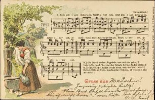 Jetzt geh' i an's Brünnele, trink' aber net [...]
