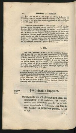 Funfzehender Abschnitt, Die Fraischliche hohe Obrigkeit über Fürth gehöret ganz ohnzweifentlich - so wol ...