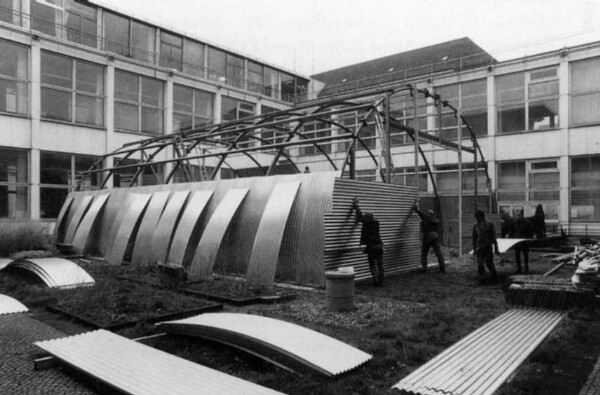 Bau der "Leipzig-Halle" im Nordhof, Museumskomplex Dahlem