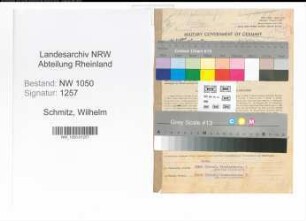 Entnazifizierung Wilhelm Schmitz , geb. 30.04.1897 (Lehrer)