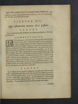 Titulus XIV. Qui testamento tutores dari possunt.