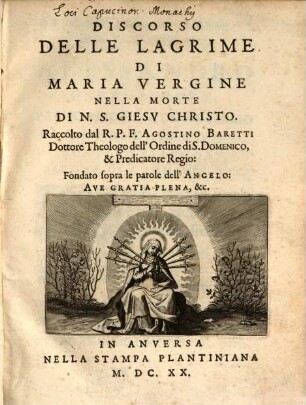 Discorso delle lagrime di Maria ...