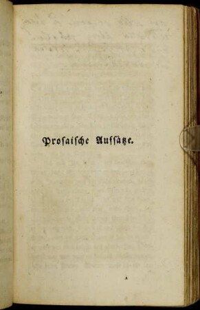 Prosaische Aufsätze.
