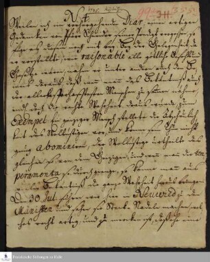 Auszug aus dem Tagebuch von Maria Eleonore Emilia v. Reuß-Köstritz.