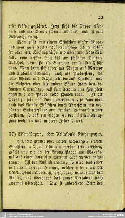 37. Eisen-Pappe, oder Atkinson´s Küchenputzer