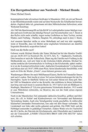 Ein Herrgottsschnitzer aus Nordweil - Michael Hensle