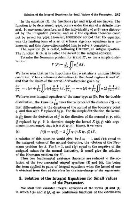 3. Solution of Integral Equations for Small Values of the Parameter.