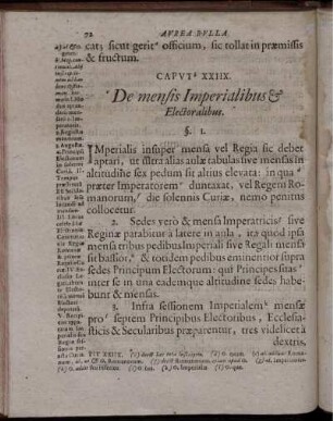 Caput XXIIX. De mensis Imperialibus & Electoralibus