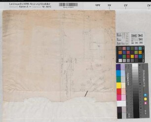 Wocklum (Balve) Schloß Fundamentskizze Ende 18.Jh. o.M. 42,5 x 34 Skizze Landsberg-Velen Nr. 619c