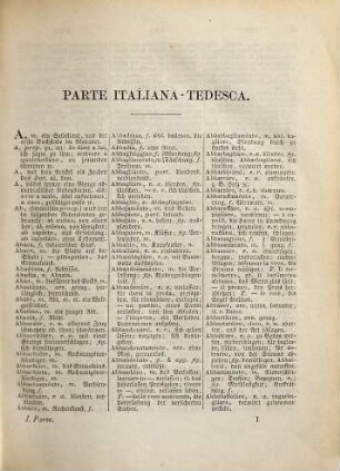 Taschen-Wörterbuch der italienischen und deutschen Sprache : in 2 Theilen, 1. Italienisch-Deutsch