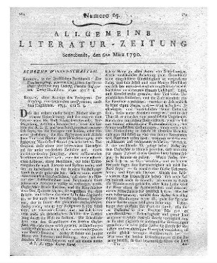 [Dyck, J. G.]: Der Magnetismus, ein Originallustspiel in fünf Aufzügen, vom Vf. des Jaque Spleen [i.e. J. G. Dyck]. [S. I.] 1789