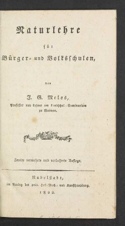 Naturlehre für Bürger- und Volksschulen