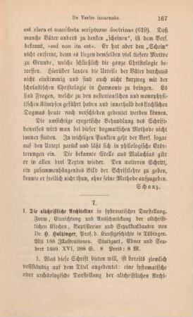 167-168 [Rezension] Holtzinger, Heinrich, Die altchristliche Architektur in systematischer Darstellung
