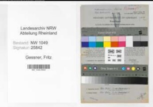 Entnazifizierung Fritz Gessner , geb. 22.08.1902 (Werkmeister)