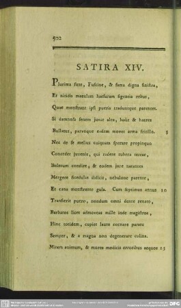 Satira XIV.