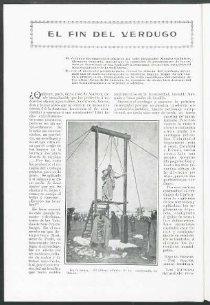 El fin del verdugo : El verdugo ha muerto; el ejecutor ha sido ejecutado!