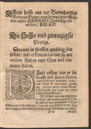 Die Sechs und zwantzigste Predigt.