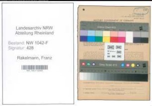 Entnazifizierung Franz Rakelmann , geb. 12.07.1907 (Zollbeamter)