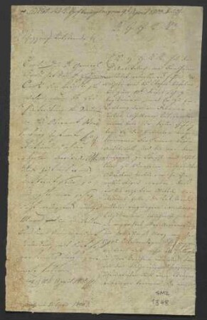 Schreiben der Amtskellerei Bensheim an den kurfürstlich-mainzischen Hofkriegsrat wegen Schatzungsrückständen; vom 3. April 1800
