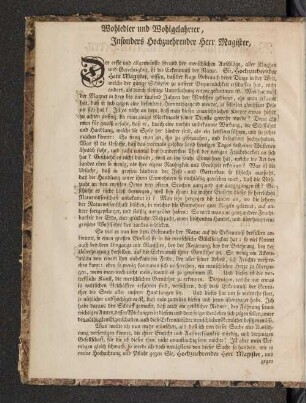 [Dem Wohledlen und Wohlgelahrten Herrn, Herrn M. Georg August Detharding,...]