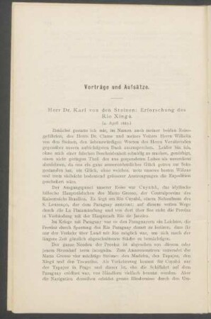 Erforschung des Rio Xingú. : (4. April 1885.)
