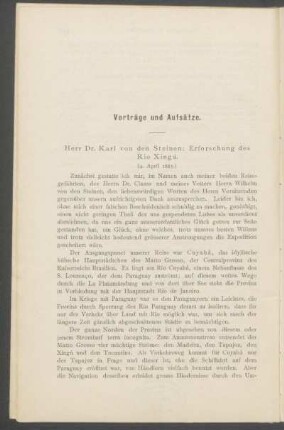 Erforschung des Rio Xingú. : (4. April 1885.)