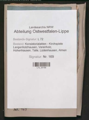 Kircheneinkünfte, Allgemeines (Verzeichnisse, Kirchen- und Armenrechnungen) [siehe auch Nr. 32 (1614)] [Vorgänge 1797-1802 fehlen]