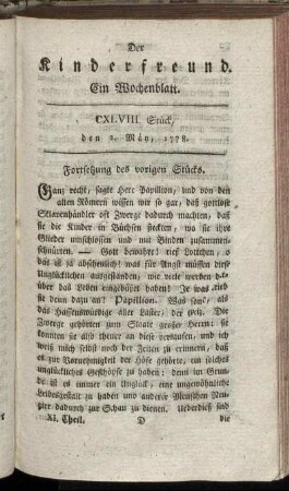 CXLVIII. Stück, den 2. May, 1778