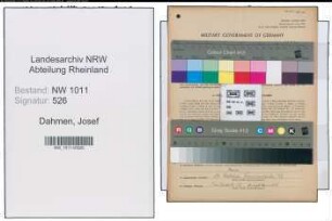 Entnazifizierung Josef Dahmen , geb. 20.09.1897 (Baeckermeister)