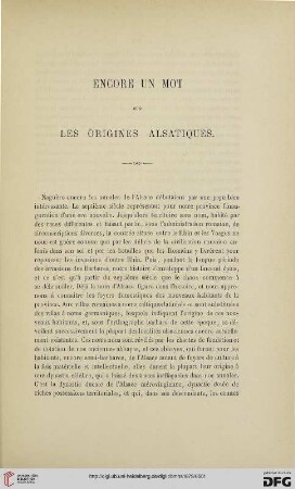 2.Ser. 10.1876/78: Encore un mot sur les origines alsatiques