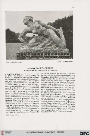 Georg Kolbe - Berlin: zur Marburger Mappe über das Werk des Künstlers