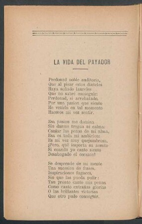 La vida del payador