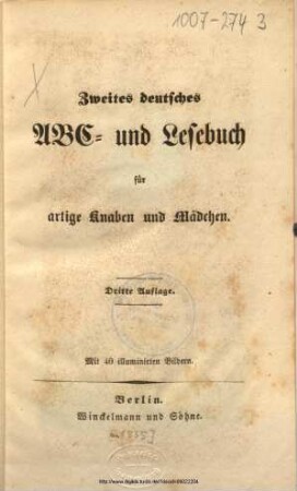 Zweites Deutsches ABC- und Lesebuch für artige Knaben und Mädchen