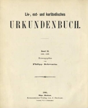 Liv-, est- und kurländisches Urkundenbuch : nebst Regesten. [1. Abteilung], 1444-1449