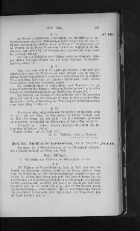 No. 112 Gesetz, betr. Ausführung der Konkursordnung
