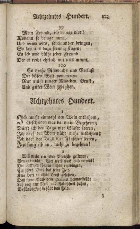 Achtzehntes Hundert.