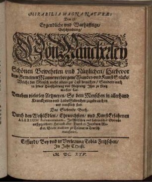 [3], 7: Mirabilia Magna Naturae: Das ist/ Wunder: Künst: unndt Artzneybuch. [3], 7
