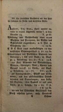Versuch einer medicinischen Handbibliothek : oder Sammlung aller Buecher so von der Arzneygelahrheit, Anatomie, Chirurgie, Botanik, Chemie, Apothekerkunst, Hebammenkunst; ingl. von der Naturgeschichte, Naturkunde, Mineralogie, Bergwerkswissensch. und Baederbeschreibungen ... handeln