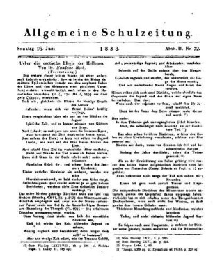 Ueber die erotische Elegie der Hellenen : (Fortsetzung.)