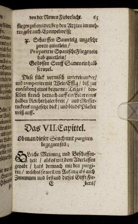 Das VII. Capittel. Ob man dieser Seuch mit purgiren begegnen soll.