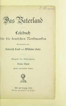 [Teil 2], Bd. 3, [Schülerbd.]: [[Teil 2], Bd. 3, [Schülerbd.]] : Lesebuch für die deutschen Nordmarken